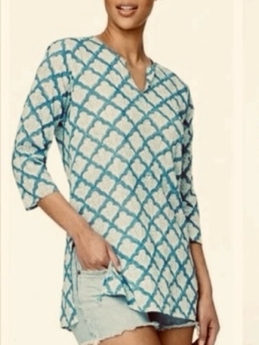 Roberta Roller Rabbit V-Neck Tunic Top or Beach Cover Up